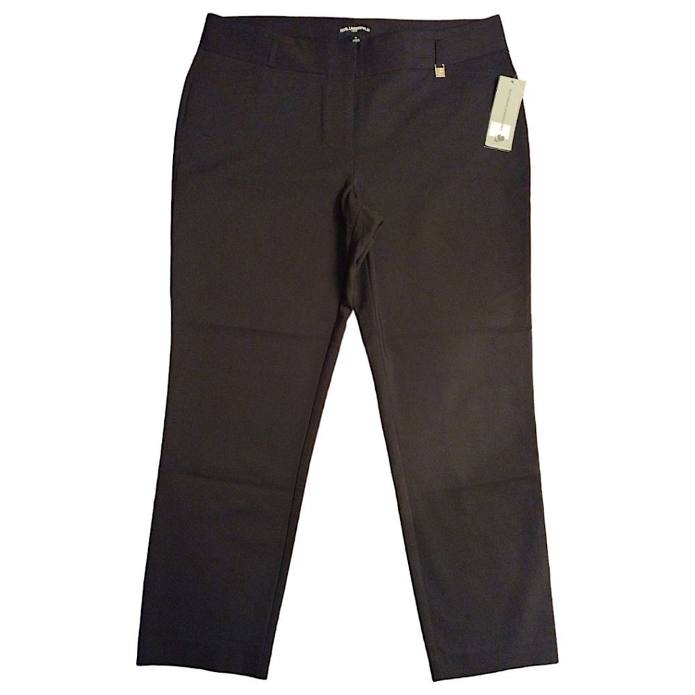 Karl Lagerfeld Paris Ankle Cropped Dress Pants, Size 14, Black